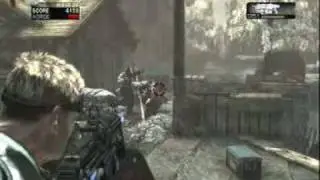 Gears of War 2 Gameplay Xbox Live Online Multiplayer Horde Mode Wave 27