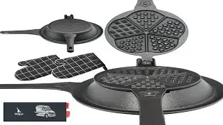 Cast Iron Waffle Maker with Low Base Retro Waffle Iron with Five