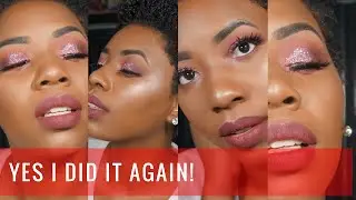MONOCHROMATIC MAKEUP WITH GLITTER|  MAKEUP TUTORIAL FOR BLACK WOMEN #MAKEUPTUTORIAL