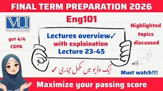 ENG101 English Comprehension Final Term Preparation 2026 Overview important topics MCQs & subjective