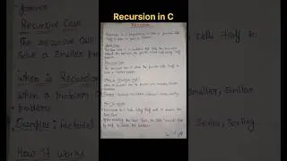 Recursion in C Programming #cprogramming #recursion #recursioninc