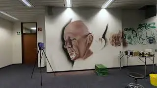 Sprayed Graffiti Portrait Timelapse - Bram Stokers Dracula Wall Mural