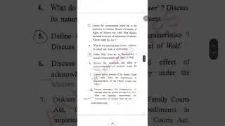 Family Law II 2022 Muslim Law previous year question paper #exam #shorts #LLB #BA.LLB #paper