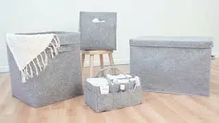 Light Gray Felt Bin Hamper by Sammy & Lou&reg;