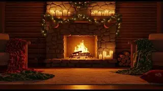 Cozy Fireplace Background Ambience with Gentle Flames and Soft Crackles