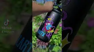 Custom water bottle! I used posca pens and sharpie oil based pens #art #customs