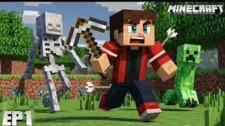 Surviving 1 night in the world of minecraft😰😰|Minecraft gameplay #1|