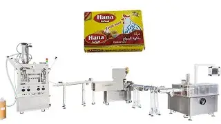 An Iraqi client's 10g chicken cube processing powder vacuum pressing wrapping boxing machine line