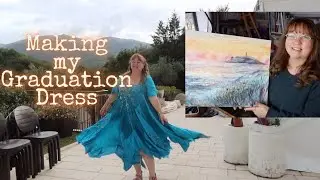 Sewing my Graduation dress! ~ Mixed media painting process of a seascape