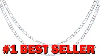 Nuragold 14k Real White Gold Solid Figaro Link 4.5mm Chain Necklace (18