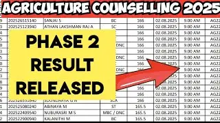 Agriculture counselling 2025|Phase 2|Result released|Sliding Process2 result update|Vjalerts|