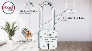 Foora Atoot 60 LS, 5 keys Double Locking Hardened long shackle, 8 Lever, with key chain