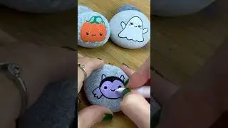 Милая летучая мышь для начинающих #halloweencraft #stonepainting #diyhalloween