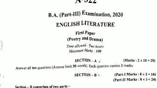 BA FINAL YEAR ENGLISH LITERATURE EXAM // GUESS PAPER 2021 // HOW TO ATTEMPT EXAM