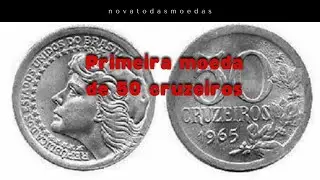 50 cruzeiros cumpro n&iacute;quel de 1965.