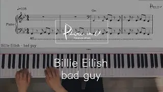 Billie Eilish - bad guy/Piano cover/Sheet