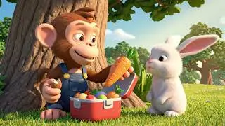 🐒 Brave Monkey's Farm Adventure: Saving Friends & Farming Fun! | Kids Monkey King 🚜🍎