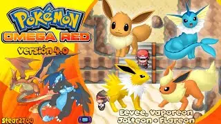 Pokemon Omega Red 4.0 || Completando la Pokedex || Eevee, Vaporeon, Jolteon & Flareon