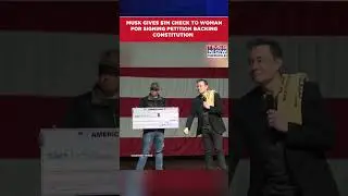 Elon Musk Presents $1M Check To Woman For Signing Petition Backing Constitution| Watch #shorts