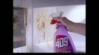 1994 Commercial for 409 Glass & Surface Cleaner -Microwave Chili Dog Explosion