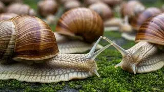 ASMR Nature Sleep: Slow Snail Crawling on Rock | Relaxing Night Garden Sounds