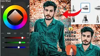 Hard face smooth || face smooth+white || #sketchbook photo editing 😱 #background color change||