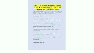 LE EXAM 2 Crime Information Systems  VCIN  NCIC UPDATED ACTUAL  Exam  Questions and CORRECT Answers3