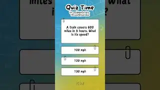 Plane Speed Calculation | Math IQ Quiz for You