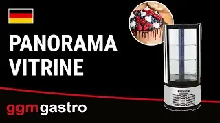 Tisch-Panoramavitrine - 100 Liter - 480mm - 3 Ablagen - Schwarz - PVNR100R - GGM Gastro