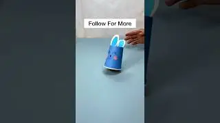 Paper Cup walking Rabbit 🐰 #diy #diycraftideas #papercraft #papercraftinspirations #papercraftdiy