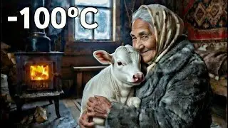 An Elderly Woman Rescues a Freezing White Calf in the Harsh Siberian Winter 🐄❄️