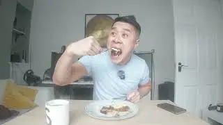 High protein breakfast meal, not your typical British breakfast.