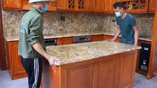 Machining & Install Kitchen Table With Quartz Stone - Complete Kitchen Luxury
