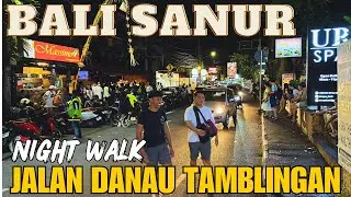 Bali Sanur Indonesia Night Street Walking Tour Today 2024