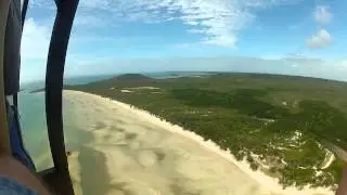 Helicopter flight over the tip of Cape York Australia