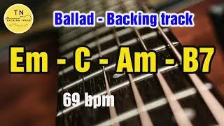 Guitar Ballad Backing Track E Minor | Em C Am B7 | TN Backing Track