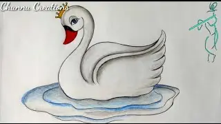 How to draw a Swan...||हंस का चित्र आसानी से कैसे बनायें...