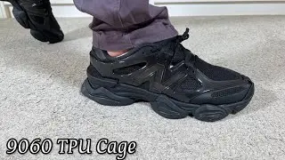 Обзор и описание кроссовок New Balance 9060 TPU Cage Black Patent. Пешком.