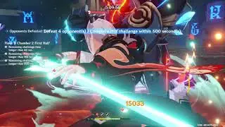 [Genshin Impact] 1K EM Kazuha damage test in 8-sec Abyss run