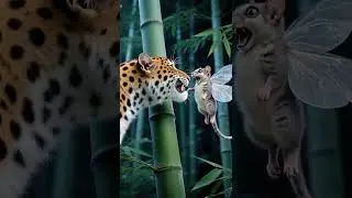 Winged Little Mouse Confuses the Leopard#fantasy  #cute #animals