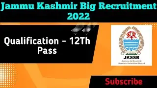 J&K Jobs Update | j&k job notification | jammu kashmir jobs updates | jammu kashmir jobs | #jobs