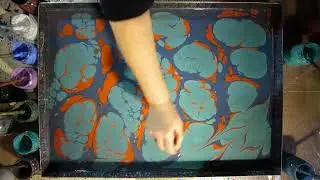 ASMR Marbling making sounds no talking ebru art 1