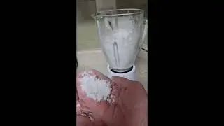 Homemade rice flour in a blender and grinder 