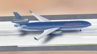American Airlines McDonnell Douglas MD-11 landing SEA/KSEA RWY 34L (Infinite Flight)