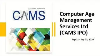 CAMS IPO | Computer Age Management Services Ltd IPO