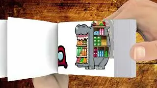 Mini Crewmate Kills Italian Brainrot Characters BUT IT'S RECREATED BY FLIPBOOK