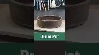 How Make a Drum Bonsai Pot Style #shorts #bonsaipot  #handmade #pottery #ceramic #tutorial #clay