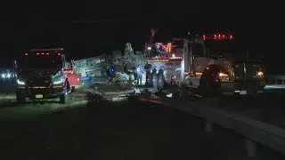 Big rig crash on I-5 North blocking all lanes near Twin Cities Road