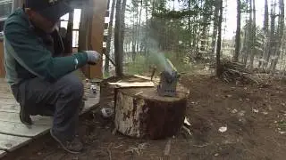 EMBERLIT STOVE WOOD FIRED AT THE CABIN!!!!