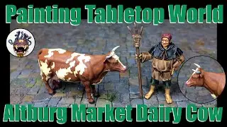 Painting Tabletop World&rsquo;s Altburg Market Farmer Stall Dairy Cow with Swedish breed markings